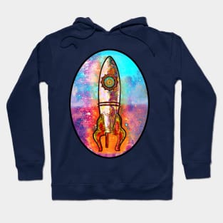 Rocket Ship in Space Hoodie